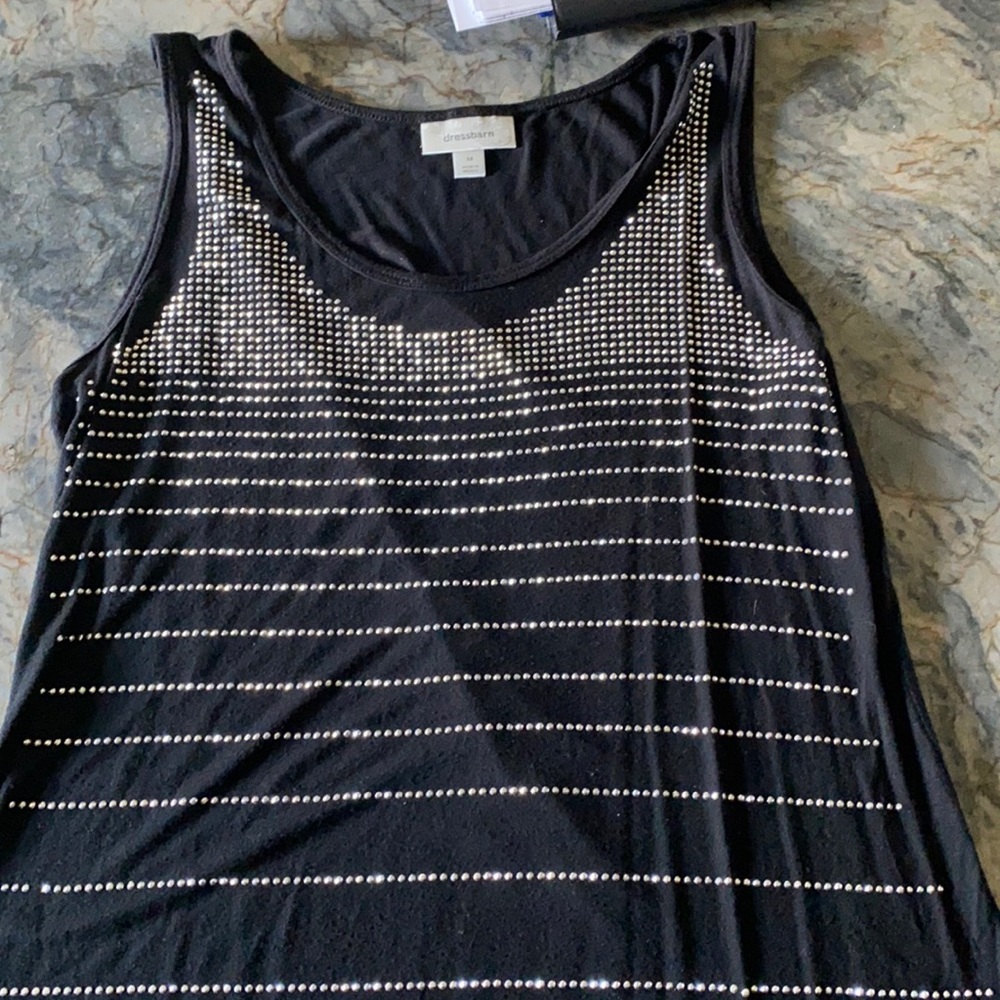 Sleeveless black silver sequins shirt